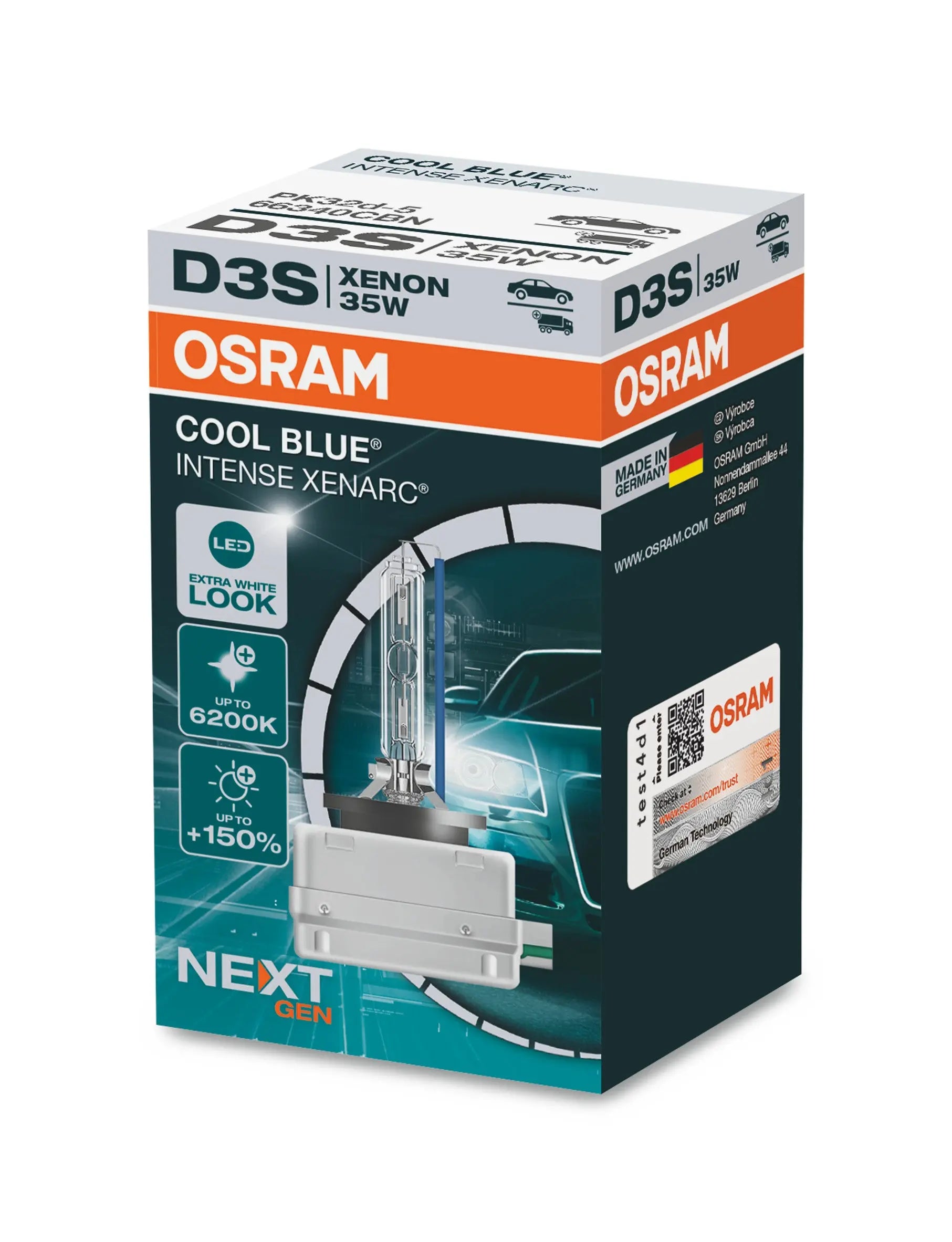 Autoteile D3S 12V+24V 35W PK32d-5 XENARC COOL BLUE INTENSE NextGen. 6200K +150%  OSRAM bei Autoteile TRUST