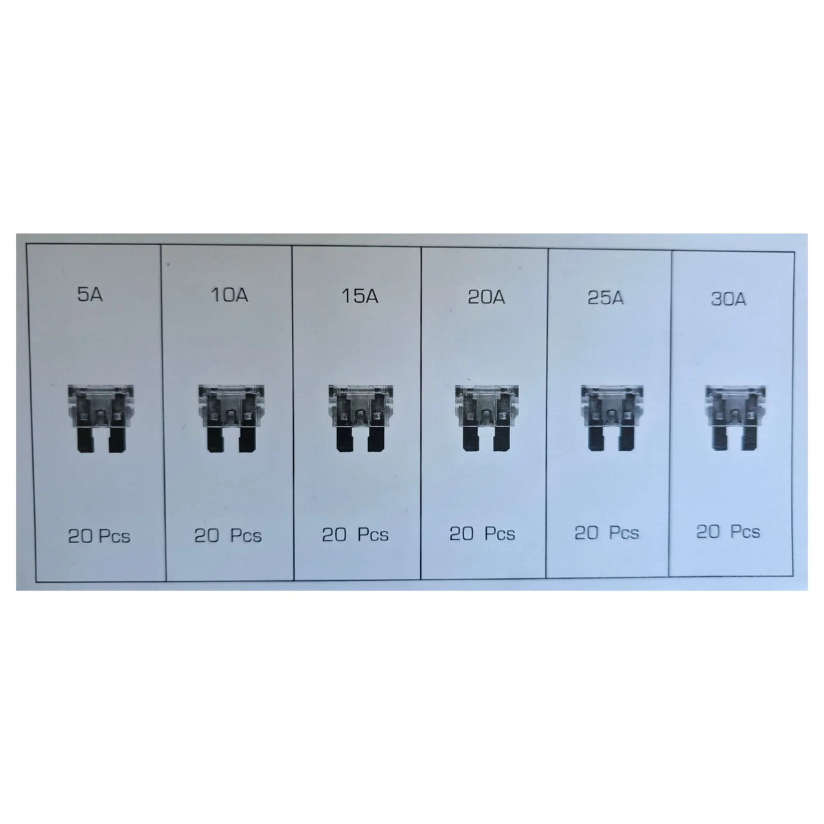 KFZ-Sicherungen Sortiment 120-tlg. Standard 19 mm, 3–30 A | Alkan