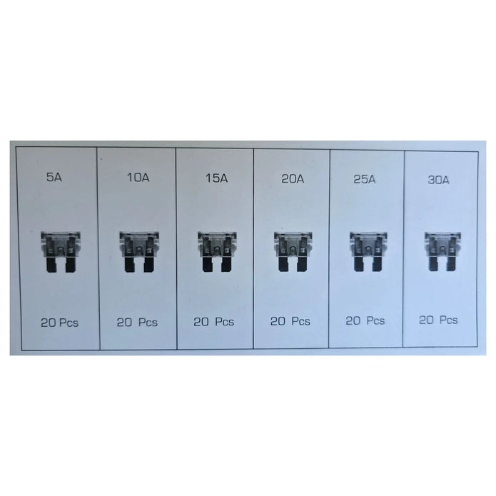 KFZ-Sicherungen Sortiment 120-tlg. Standard 19 mm, 3–30 A | Alkan