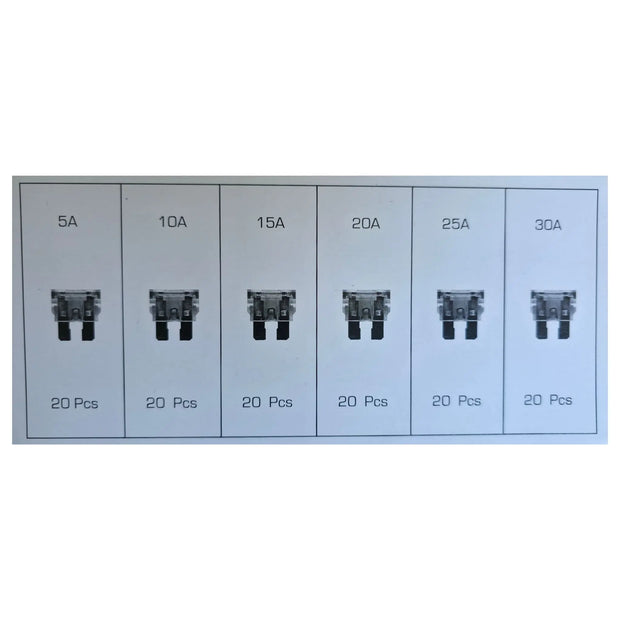KFZ-Sicherungen Sortiment 120-tlg. Standard 19 mm, 3–30 A | Alkan