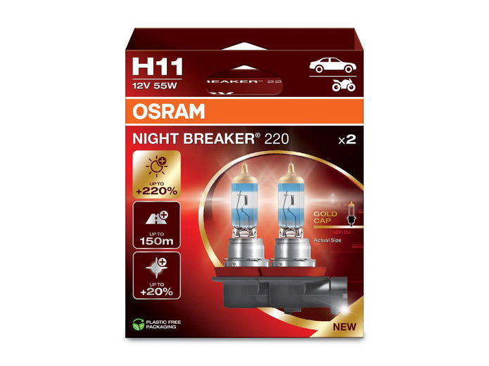 Autoteile 2x H11 12V 55W PGJ19-2 NIGHT BREAKER® 220 +220% 2 St. OSRAM bei Autoteile TRUST