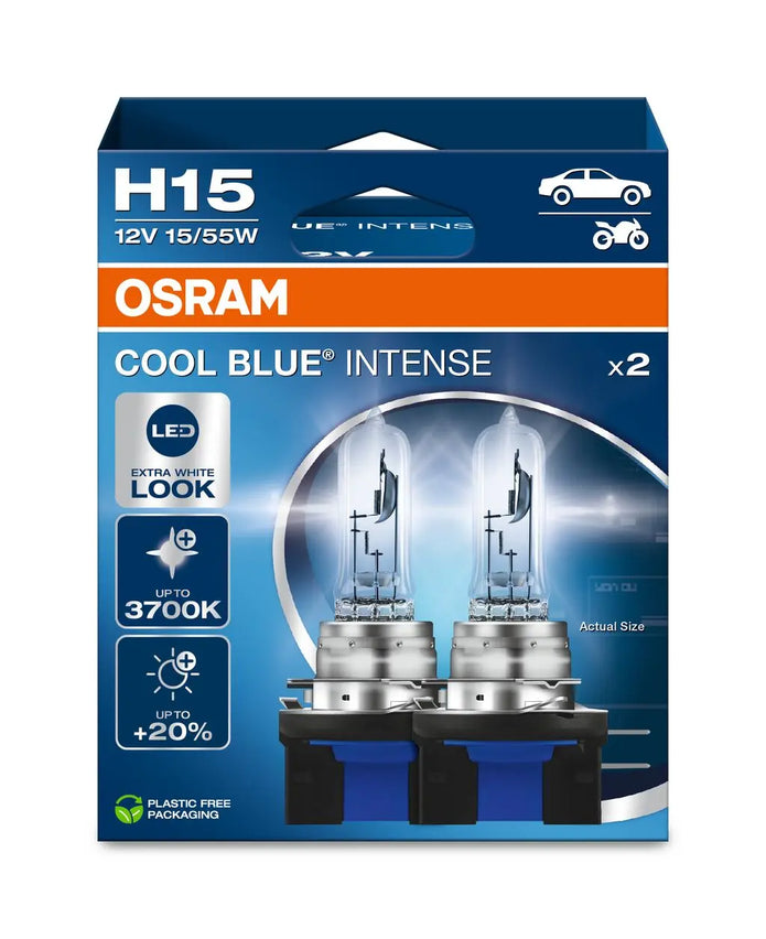 Autoteile 2x H15 12V 15/55W PGJ23t-1 Cool Blue INTENSE NextGen. 3700K +100% Duo . OSRAM bei Autoteile TRUST