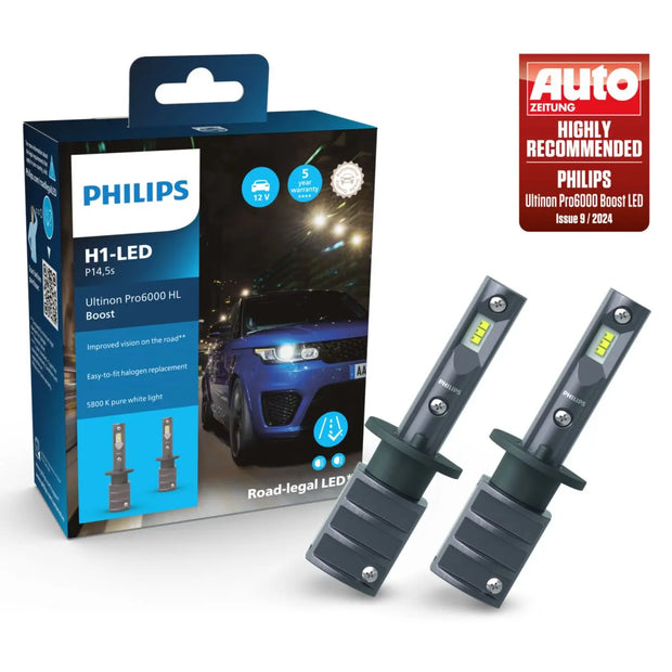 Autoteile 2x H1 12V 13W Ultinon Pro6000 Boost 5800K +300% mit Straßenzulassung . Philips bei Autoteile TRUST
