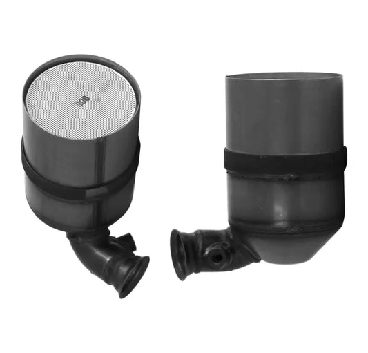 Zwei graue zylindrische Filter mit Ellenbogen für Peugeot 206SW DV6TED4, modernster Technologie
