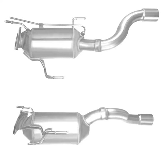 Zwei metallische Auspuffanlagen für Volkswagen Touareg 7L6254401HX Euro 4